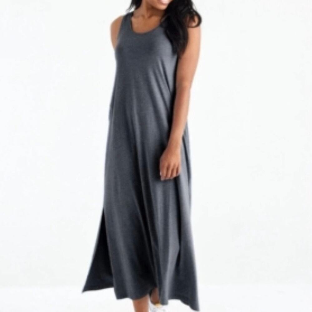 J. JILL‎ PURE | Maxi Dress Tank Dress Dark Gray Modal Blend Soft Long | Medium